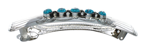 Navajo Sterling Silver Turquoise Hair Barrette NN20392